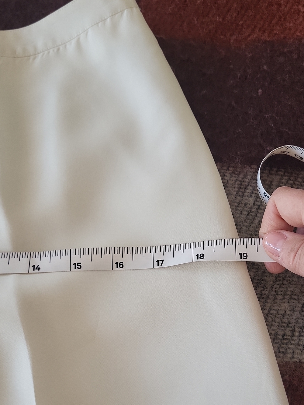 Saks Fifth Avenue Cream Wide-Leg Trousers 100% Silk - Picture 10 of 14